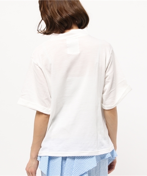 Kastane（カスタネ）の「【Kastane】5分袖ハイネックプルオーバー（Tシャツ/カットソー・レディース・グレー/オフホワイト/チャコールグレー/ピンク/ネイビー・FREE）」の8枚目の写真