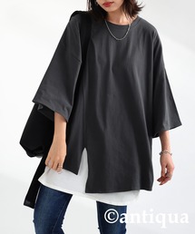 綿100%抗菌防臭アシメＴシャツ