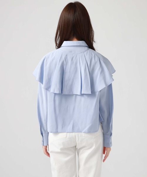 archives(アルシーヴ)の「ケープカラー付ピンタックブラウス(シャツ/ブラウス・レディース・オフホワイト/ブルー/グリーン・MEDIUM)」の12枚目の写真