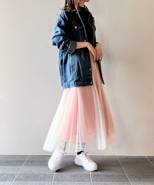 one way（ワンウェイ）の「リバーシブルチュールスカート（スカート・レディース・ライトピンク/ライトブルー/ブラック/ベージュ・FREE）」の4枚目の写真