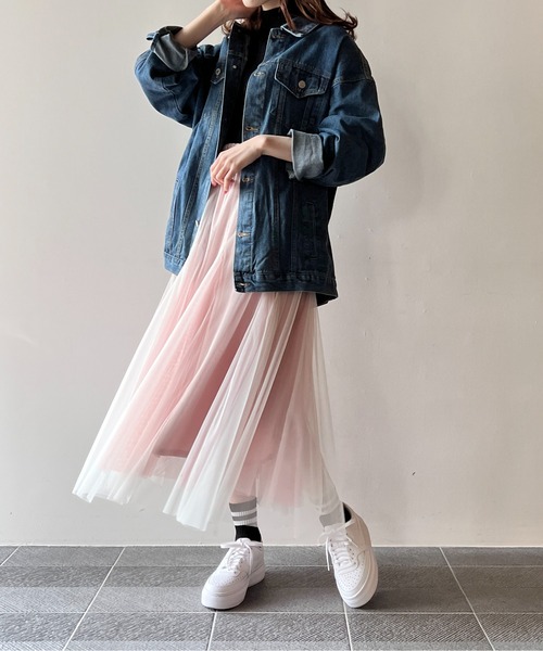 one way（ワンウェイ）の「リバーシブルチュールスカート（スカート・レディース・ライトピンク/ライトブルー/ブラック/ベージュ・FREE）」の5枚目の写真