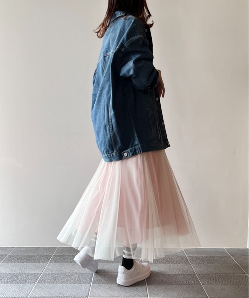 one way（ワンウェイ）の「リバーシブルチュールスカート（スカート・レディース・ライトピンク/ライトブルー/ブラック/ベージュ・FREE）」の6枚目の写真