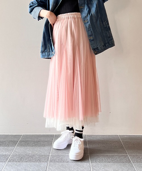 one way（ワンウェイ）の「リバーシブルチュールスカート（スカート・レディース・ライトピンク/ライトブルー/ブラック/ベージュ・FREE）」の8枚目の写真