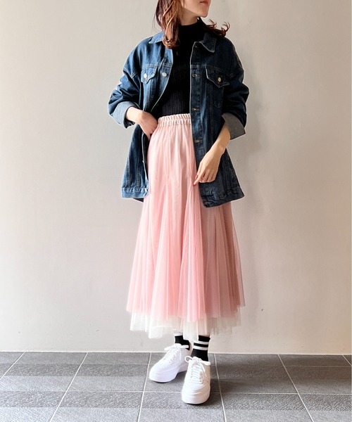 one way（ワンウェイ）の「リバーシブルチュールスカート（スカート・レディース・ライトピンク/ライトブルー/ブラック/ベージュ・FREE）」の10枚目の写真