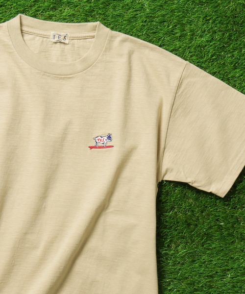 The Endless Summer（エンドレスサマー）の「TES ORGANIC COTTON HUNTINGTON BIG T-SHIRT / オーガニックコットンビッグT（Tシャツ/カットソー・メンズ・ブラック/ミント/ダークグリーン/ネイビー/ベージュ/ホワイト/ターコイズブルー/オレンジ・MEDIUM/LARGE/SMALL/X-LARGE）」の4枚目の写真