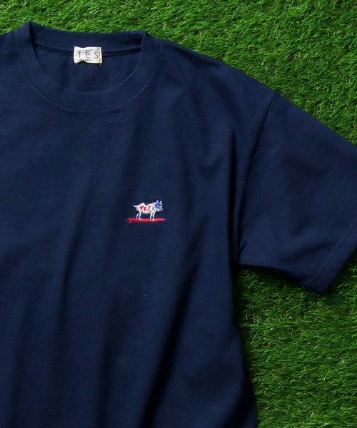 The Endless Summer（エンドレスサマー）の「TES ORGANIC COTTON HUNTINGTON BIG T-SHIRT / オーガニックコットンビッグT（Tシャツ/カットソー・メンズ・ブラック/ミント/ダークグリーン/ネイビー/ベージュ/ホワイト/ターコイズブルー/オレンジ・MEDIUM/LARGE/SMALL/X-LARGE）」の7枚目の写真