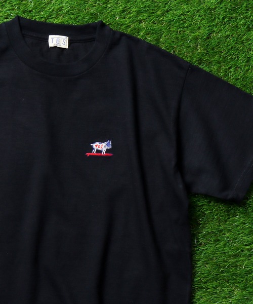 The Endless Summer（エンドレスサマー）の「TES ORGANIC COTTON HUNTINGTON BIG T-SHIRT / オーガニックコットンビッグT（Tシャツ/カットソー・メンズ・ブラック/ミント/ダークグリーン/ネイビー/ベージュ/ホワイト/ターコイズブルー/オレンジ・MEDIUM/LARGE/SMALL/X-LARGE）」の3枚目の写真