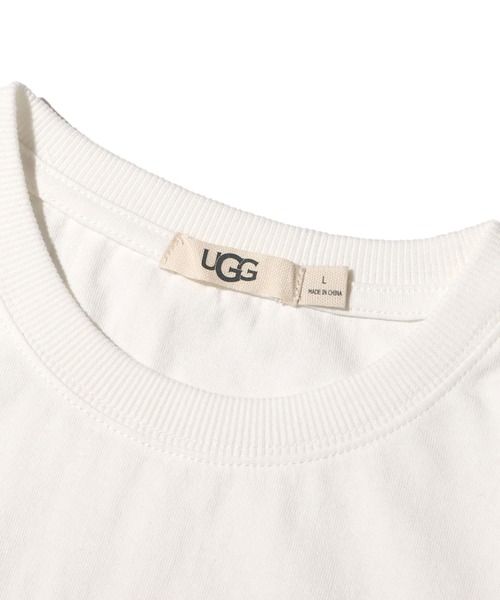 UGG アグ Tシャツ ロゴ刺繍 レディース XL 白 UGG（アグ）の「UGG@mos ロゴ刺繍 Tシャツ（Tシャツ/カットソー