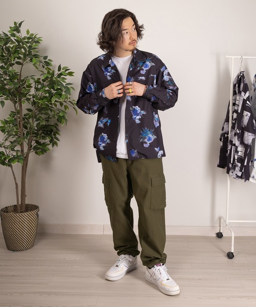 SlashDate(スラッシュデイト)の「ワイドシルエット裾ドローコードツイルカーゴパンツ/バルーンシルエット(カーゴパンツ・メンズ・ブラック/カーキ・XL/L/M)」の6枚目の写真