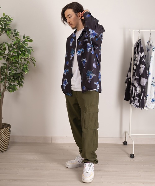 SlashDate(スラッシュデイト)の「ワイドシルエット裾ドローコードツイルカーゴパンツ/バルーンシルエット(カーゴパンツ・メンズ・ブラック/カーキ・XL/L/M)」の10枚目の写真