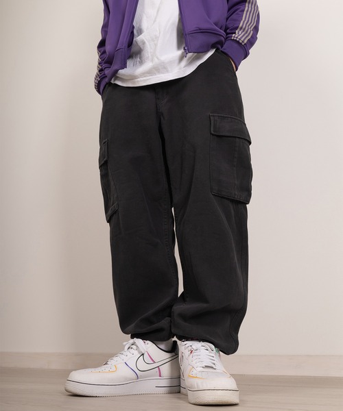 SlashDate(スラッシュデイト)の「ワイドシルエット裾ドローコードツイルカーゴパンツ/バルーンシルエット(カーゴパンツ・メンズ・ブラック/カーキ・XL/L/M)」の14枚目の写真