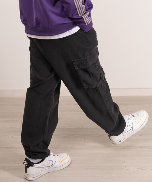 SlashDate(スラッシュデイト)の「ワイドシルエット裾ドローコードツイルカーゴパンツ/バルーンシルエット(カーゴパンツ・メンズ・ブラック/カーキ・XL/L/M)」の16枚目の写真