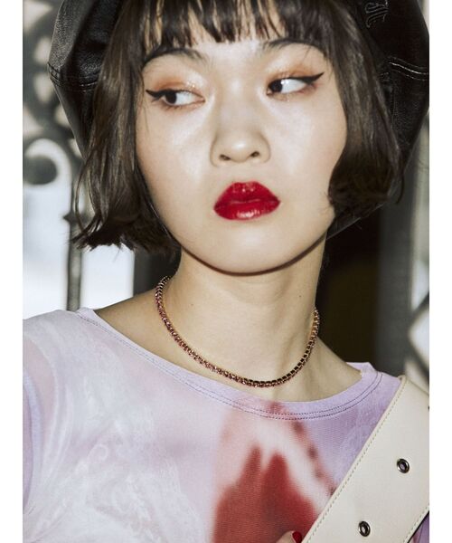 jouetie（ジュエティ）の「ラインストーンチョーカー（ネックレス・レディース・ピンク/クリア・FREE）」の2枚目の写真