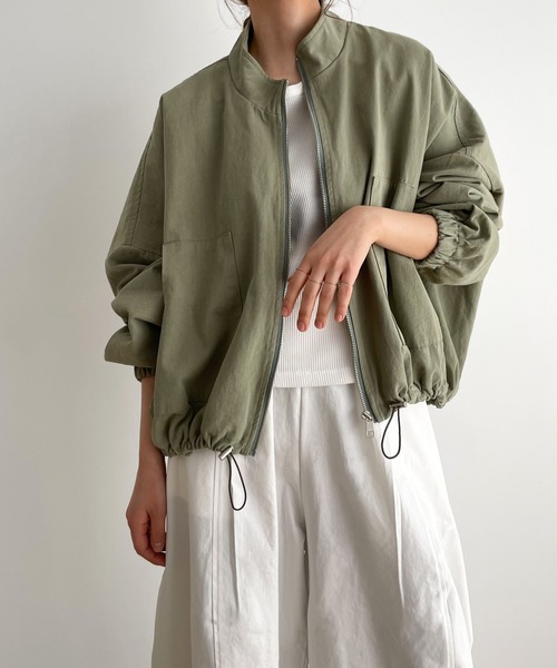 CANAL JEAN（キャナルジーン）の「El mar(エルマール) コットンスタンドカラーブルゾン（ブルゾン・レディース・カーキ/ブラック・ONE SIZE）」の15枚目の写真