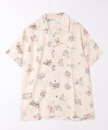 【UNIIT/ユニット】レーヨン100％ 接触冷感　総柄シャツ 　アロハシャツ 　ストリート 　モード 　カジュアル 夏服 　オープンカラーシャツ 　開襟シャツ