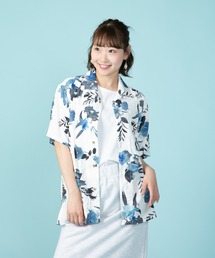 【UNIIT/ユニット】レーヨン100% 接触冷感 総柄シャツ アロハシャツ ストリート モード カジュアル 夏服 オープンカラーシャツ 開襟シャツ