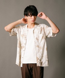 【UNIIT/ユニット】レーヨン100% 接触冷感 総柄シャツ アロハシャツ ストリート モード カジュアル 夏服 オープンカラーシャツ 開襟シャツ