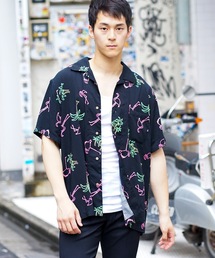 UNIIT | 【UNIIT/ユニット】レーヨン100％ 接触冷感　総柄シャツ 　アロハシャツ 　ストリート 　モード 　カジュアル 夏服 　オープンカラーシャツ 　開襟シャツ(シャツ/ブラウス)
