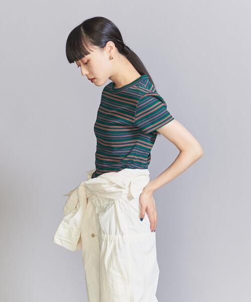 BEAUTY&YOUTH UNITED ARROWS（ビューティーアンドユースユナイテッドアローズ）の「コットン マルチボーダー ショート Tシャツ（Tシャツ/カットソー・レディース・ネイビー/ケリー・FREE）」の11枚目の写真