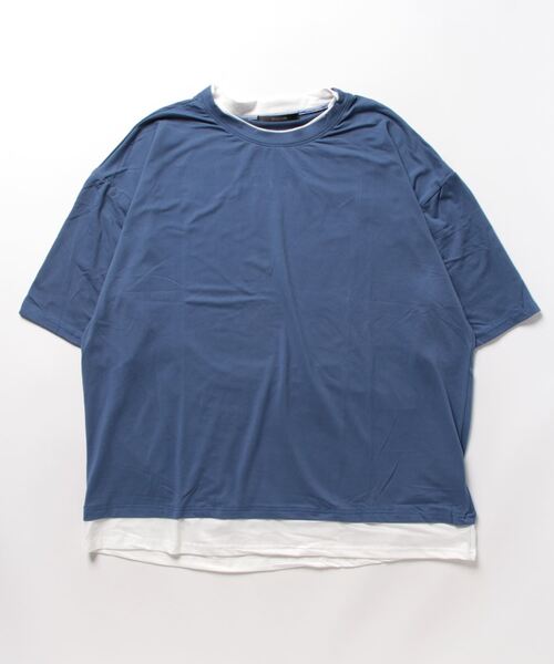 NO WAY(ノーウェイ)の「【Bz】【LAnGe】フェイクレイヤードルーズシルエットTシャツ 韓国ファッション 韓国系(Tシャツ/カットソー・メンズ・ブラック/ホワイト/ブラウン/ネイビー/レッド系その他・X-LARGE/MEDIUM/LARGE)」の4枚目の写真
