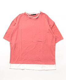 【Bz】【LAnGe】フェイクレイヤードルーズシルエットTシャツ  韓国ファッション 韓国系