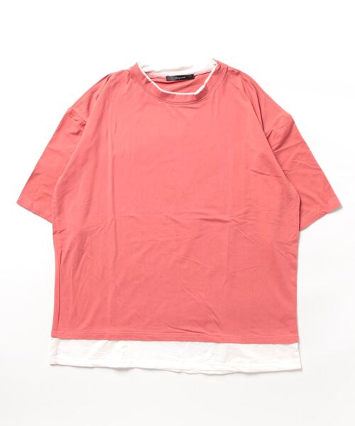 NO WAY(ノーウェイ)の「【Bz】【LAnGe】フェイクレイヤードルーズシルエットTシャツ 韓国ファッション 韓国系(Tシャツ/カットソー・メンズ・ブラック/ホワイト/ブラウン/ネイビー/レッド系その他・X-LARGE/MEDIUM/LARGE)」の5枚目の写真