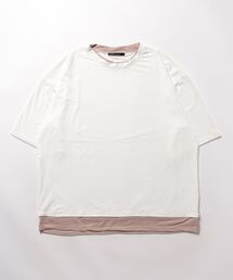 【Bz】【LAnGe】フェイクレイヤードルーズシルエットTシャツ 韓国ファッション 韓国系