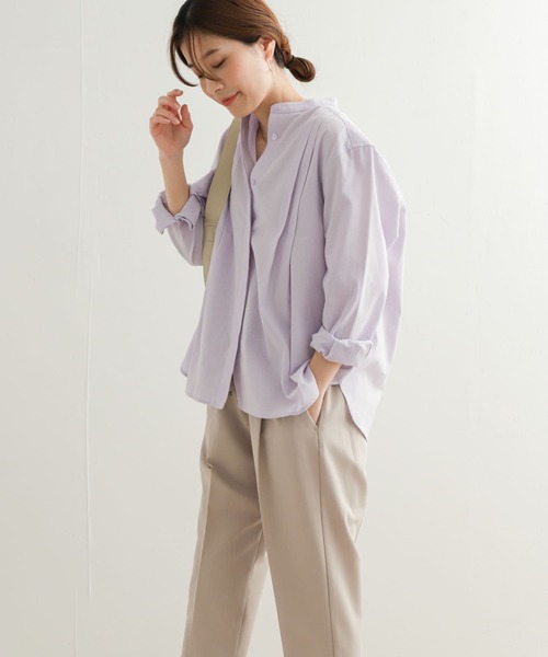 URBAN RESEARCH DOORS（アーバンリサーチドアーズ）の「コットンスタンドカラーシャツ（シャツ/ブラウス・レディース・オフホワイト/イエロー/ラベンダー・MEDIUM）」の10枚目の写真