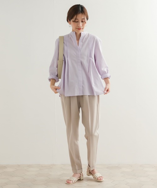 URBAN RESEARCH DOORS（アーバンリサーチドアーズ）の「コットンスタンドカラーシャツ（シャツ/ブラウス・レディース・オフホワイト/イエロー/ラベンダー・MEDIUM）」の12枚目の写真