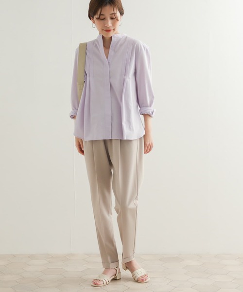 URBAN RESEARCH DOORS（アーバンリサーチドアーズ）の「コットンスタンドカラーシャツ（シャツ/ブラウス・レディース・オフホワイト/イエロー/ラベンダー・MEDIUM）」の14枚目の写真