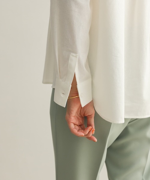 URBAN RESEARCH DOORS（アーバンリサーチドアーズ）の「コットンスタンドカラーシャツ（シャツ/ブラウス・レディース・オフホワイト/イエロー/ラベンダー・MEDIUM）」の20枚目の写真