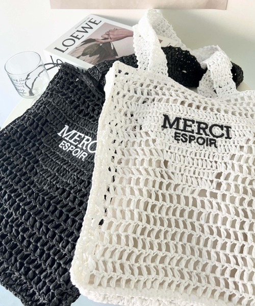 moment+（モーメントプラス）の「メッシュトートバッグ（トートバッグ・レディース・ブラック/オフホワイト・FREE）」の12枚目の写真