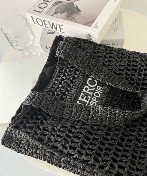 moment+（モーメントプラス）の「メッシュトートバッグ（トートバッグ・レディース・ブラック/オフホワイト・FREE）」の9枚目の写真