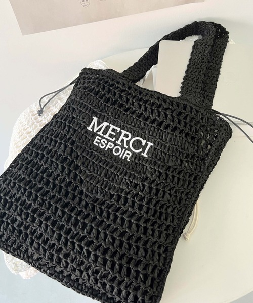 moment+（モーメントプラス）の「メッシュトートバッグ（トートバッグ・レディース・ブラック/オフホワイト・FREE）」の8枚目の写真
