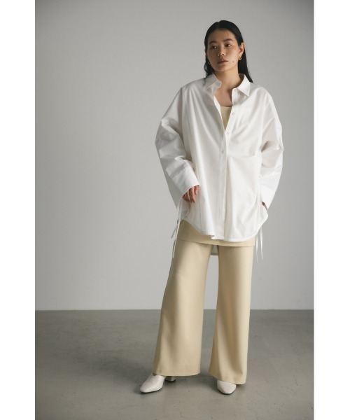 STYLEMIXER(スタイルミキサー)の「カフリボンビッグシャツ(シャツ/ブラウス・レディース・ホワイト/ホワイト系その他/ブルー系その他・FREE)」の4枚目の写真