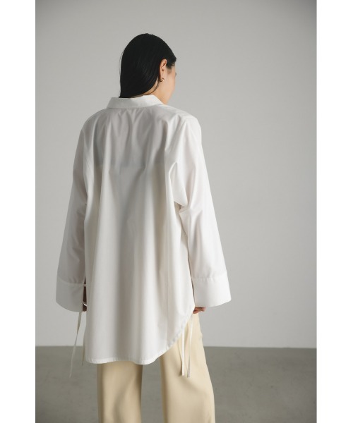 STYLEMIXER(スタイルミキサー)の「カフリボンビッグシャツ(シャツ/ブラウス・レディース・ホワイト/ホワイト系その他/ブルー系その他・FREE)」の8枚目の写真