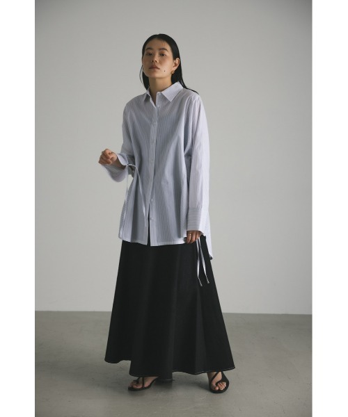 STYLEMIXER(スタイルミキサー)の「カフリボンビッグシャツ(シャツ/ブラウス・レディース・ホワイト/ホワイト系その他/ブルー系その他・FREE)」の14枚目の写真