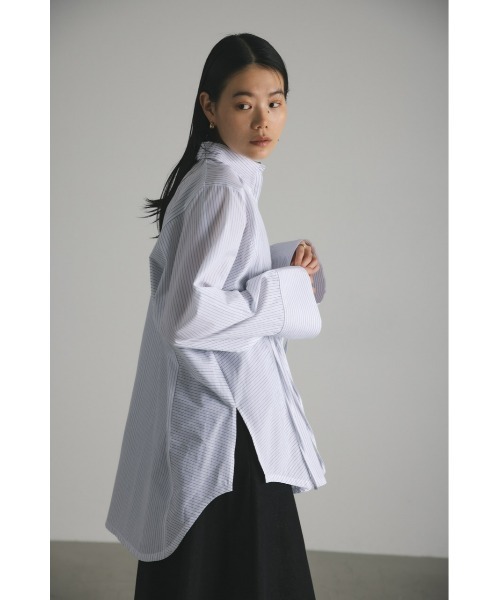 STYLEMIXER(スタイルミキサー)の「カフリボンビッグシャツ(シャツ/ブラウス・レディース・ホワイト/ホワイト系その他/ブルー系その他・FREE)」の16枚目の写真