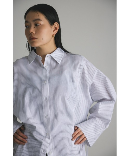 STYLEMIXER(スタイルミキサー)の「カフリボンビッグシャツ(シャツ/ブラウス・レディース・ホワイト/ホワイト系その他/ブルー系その他・FREE)」の18枚目の写真