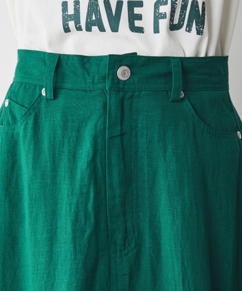 CHIC STYLE（シックスタイル）の「 レーヨン麻マキシスカート ＜大きいサイズ有＞シックスタイル（スカート・レディース・ネイビー/モカ/グリーン・4L/M/L/LL/3L/5L）」の15枚目の写真