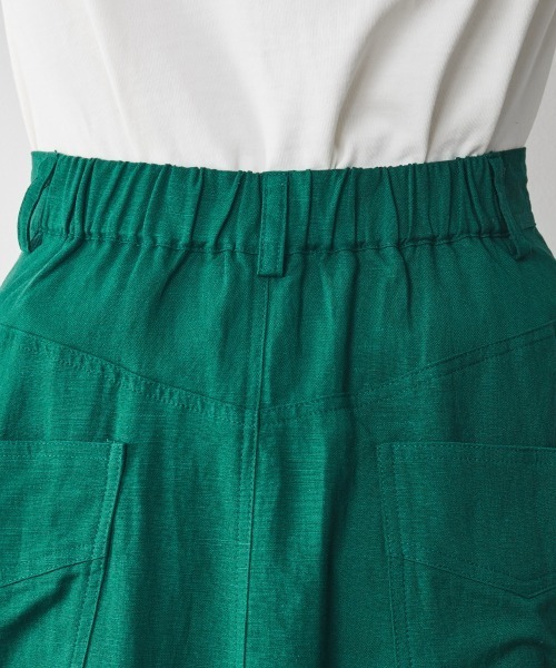 CHIC STYLE（シックスタイル）の「 レーヨン麻マキシスカート ＜大きいサイズ有＞シックスタイル（スカート・レディース・ネイビー/モカ/グリーン・4L/M/L/LL/3L/5L）」の16枚目の写真