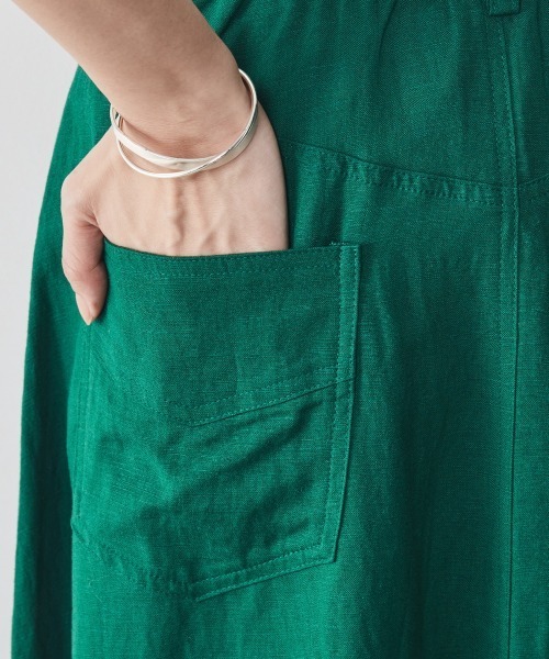 CHIC STYLE（シックスタイル）の「 レーヨン麻マキシスカート ＜大きいサイズ有＞シックスタイル（スカート・レディース・ネイビー/モカ/グリーン・4L/M/L/LL/3L/5L）」の17枚目の写真