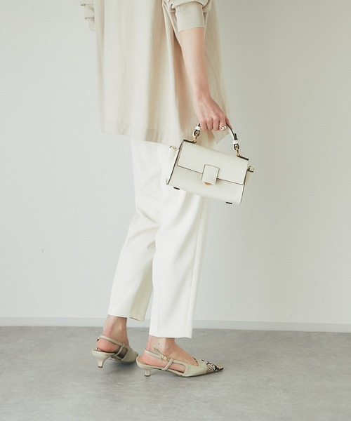 RIVE DROITE（リヴドロワ）の「裏地がなくても安心の生地感/ツイルドロストテーパードパンツ（その他パンツ・レディース・ネイビー/グリーン/オフホワイト・38/36）」の4枚目の写真