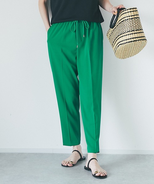 RIVE DROITE（リヴドロワ）の「裏地がなくても安心の生地感/ツイルドロストテーパードパンツ（その他パンツ・レディース・ネイビー/グリーン/オフホワイト・38/36）」の12枚目の写真