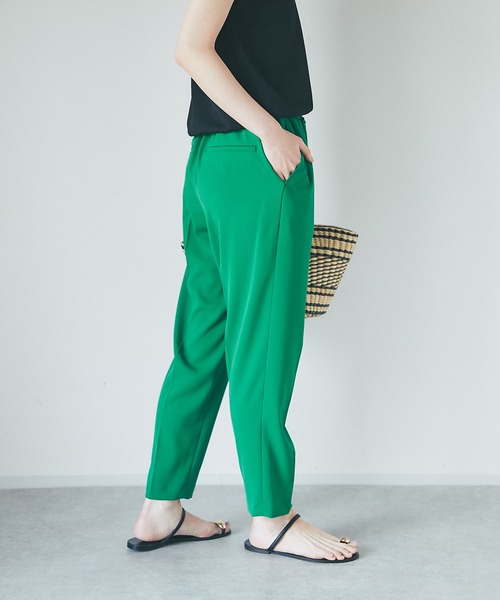 RIVE DROITE（リヴドロワ）の「裏地がなくても安心の生地感/ツイルドロストテーパードパンツ（その他パンツ・レディース・ネイビー/グリーン/オフホワイト・38/36）」の10枚目の写真