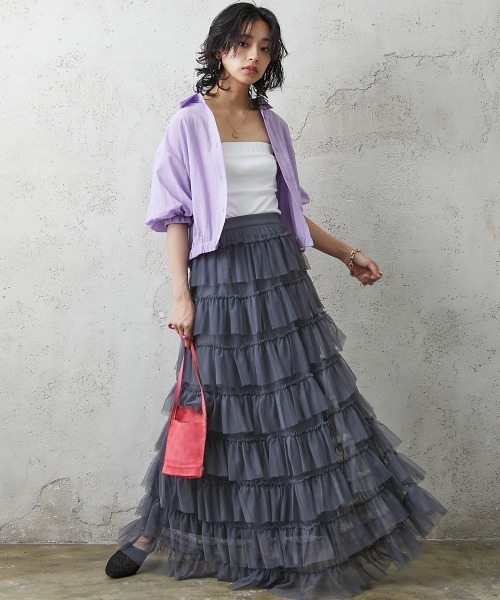 vintage フリル マキシ丈スカート jantiques hooked vintage フリル マキシ丈スカート jantiques hooked