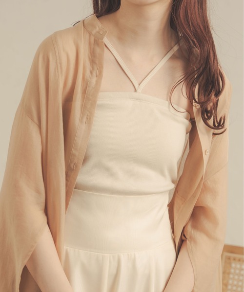 Ambre Neige(アンブルネージュ)の「【カップ付き】ホルターネックキャミソール/【WEB/EC限定商品】(キャミソール・レディース・ブラック/アイボリー・FREE)」の3枚目の写真