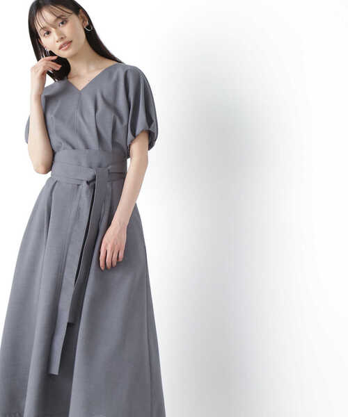 NATURAL BEAUTY BASIC（ナチュラルビューティーベーシック）の「◇【VERY掲載】リネンライクカマーベルトワンピース（ワンピース・レディース・レッド/ベージュ/チャコールグレー・MEDIUM/SMALL）」の9枚目の写真