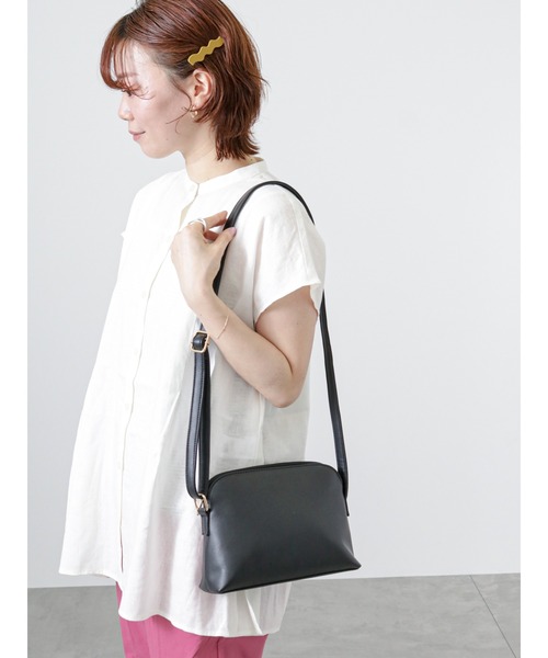 Lugnoncure（ルノンキュール）の「麻混フレンチスリーブブラウス（シャツ/ブラウス・レディース・オフホワイト/ブラック/グリーン・ﾌﾘ-）」の2枚目の写真