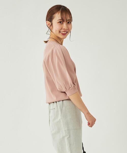 【WEB限定】サマーニットボリュームスリーブプルオーバー-接触冷感・UVカット・マシンウォッシャブル-